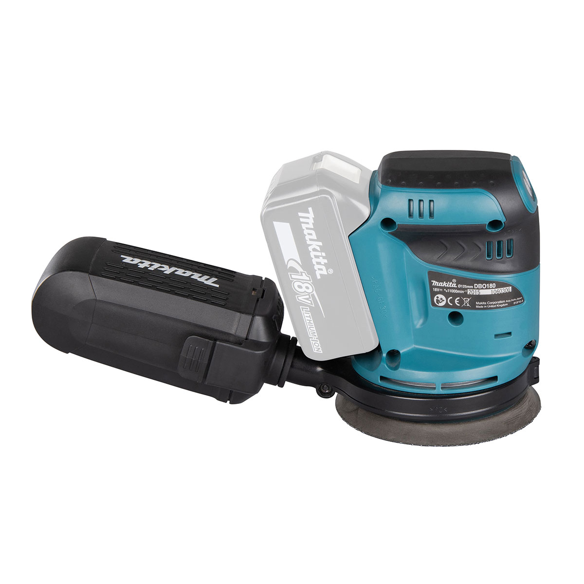 Makita 125 mm 18V Li-ion LXT Random Orbital Akku-Schleifmaschine/ Exzenterschleifer, Nur das Gerät