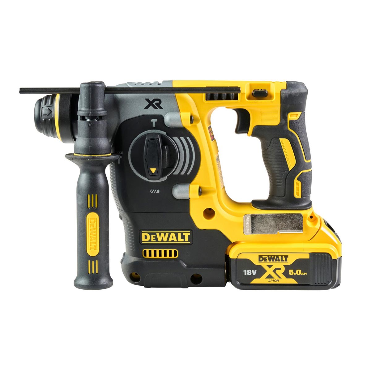 DeWalt Bürstenloser 18V XR 3 Maschinen Kit DCD796 Akku-Schlagbohrschrauber, DCF887 Akku-Schlagschrauber und DCH273 SDS+ Akku-Schlagbohrer mit 3x 5.0Ah Batterien, Ladegerät und 2x TSTAK Koffer