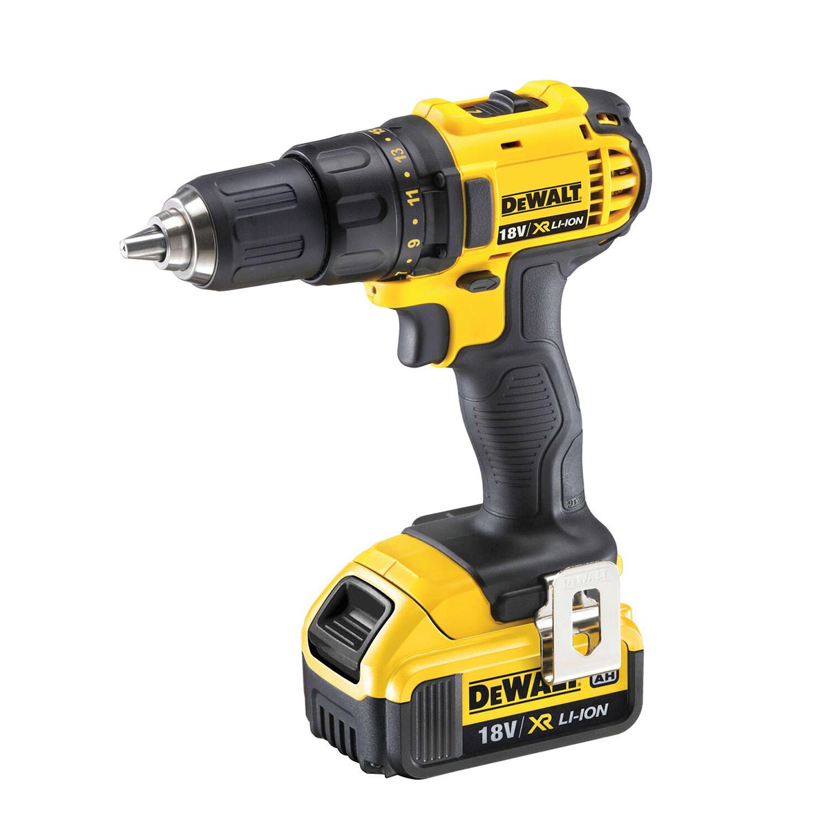 DeWalt 18V Li-Ion Akku-Bohrschrauber mit 2x 4Ah Batterien, Ladegerät und Koffer