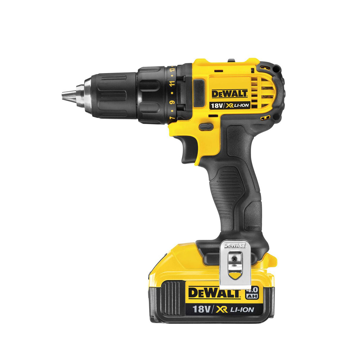 DeWalt 18V Li-Ion Akku-Bohrschrauber mit 2x 4Ah Batterien, Ladegerät und Koffer