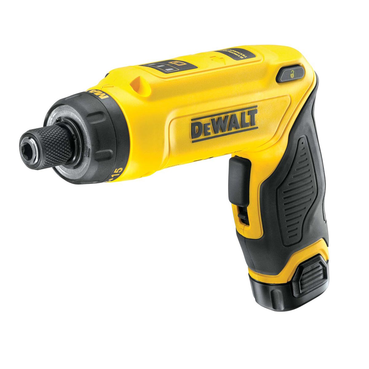 DeWalt 7,2V Akku-Knickschrauber mit 2x 1,Ah Akkus, Ladegerät und Koffer