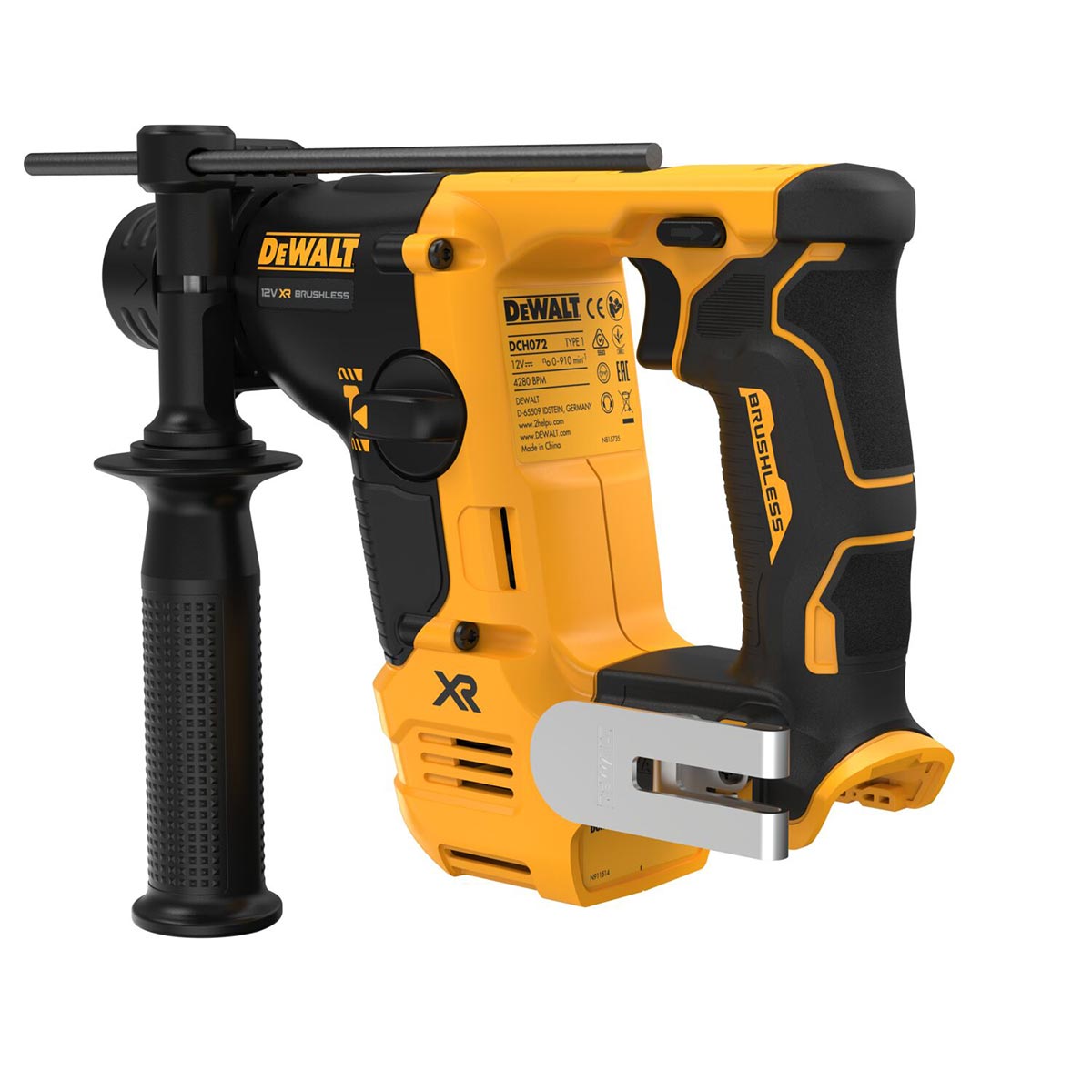 DeWalt 12V SDS-plus Akku-Bohrhammer 14mm (bürstenlos), 1,1 Joule mit Koffer