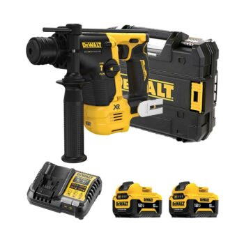 DeWalt 12V SDS-plus Akku-Bohrhammer 14mm (bürstenlos), 1,1 Joule mit 2x 5Ah Akkus, Ladegerät und Koffer