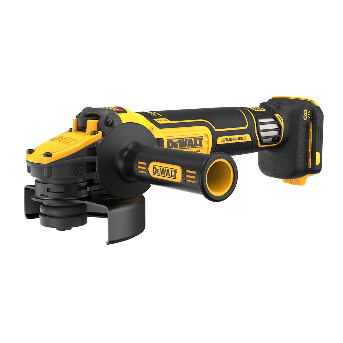 DeWalt 18V Akku-Winkelschleifer 125mm (bürstenlos), mit 2x 5Ah POWERSTACK Akkus, Ladegerät und Koffer