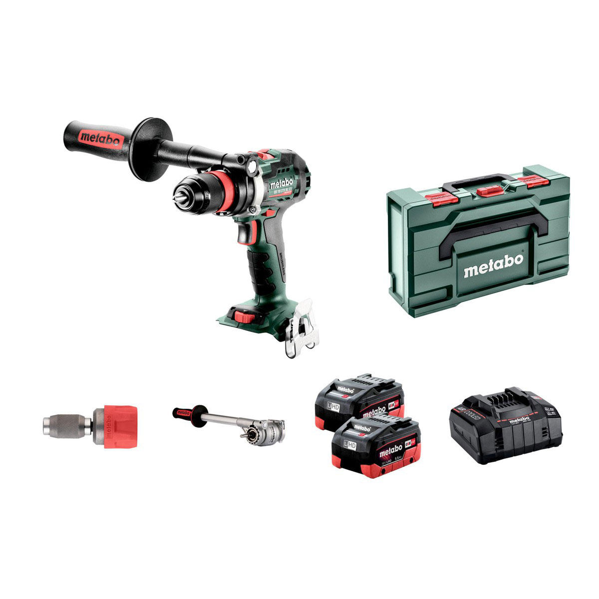 Metabo BS 18 LTX BL Q I 18V Akku-Bohrschrauber mit 2x 5.5 Ah Akkus, Ladegerät und Koffer