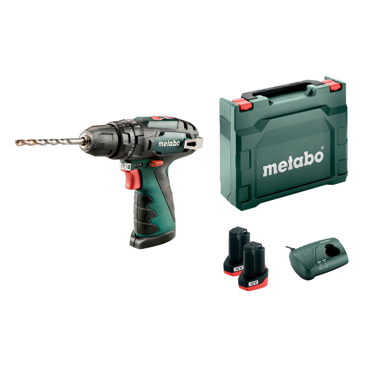 Metabo 12V PowerMaxx SB Basic Akku-Schlagbohrschrauber mit 2x 2 Ah Akkus, Ladegerät und Koffer