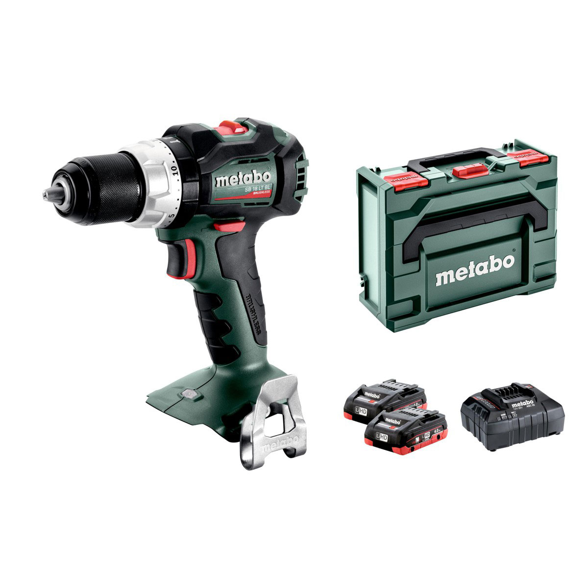 Metabo SB 18 LT BL 18V Akku-Schlagbohrschrauber mit 2x 4 Ah Li-HD Akkus, Ladegerät und Koffer