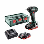 Metabo 602396800 SSD 18 LTX 200 BL 18V Akku-Schlagschrauber mit 2x 4 Ah Li-HD Akkus, Ladegerät und Koffer