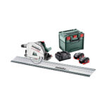Metabo 691172810 KT 18 LTX 66 BL SET 18V Akku-Tauchkreissäge mit 2x 8 Ah Akkus, Ladegerät, Führungsschiene FS 160 und Koffer