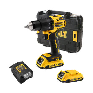 DeWALT DCD709D2T-QW 18V XR Bürstenloser Akku-Schlagbohrschrauber mit TSTAK I Werkzeugkoffer und 2x 2Ah Akkus und Ladegerät