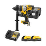 DeWalt DCD999H2T-QW 18V Bürstenloser Akku-Dreigang-Schlagbohrschrauber mit 2x 5 Ah POWERSTACK Akkus, Ladegerät und Koffer