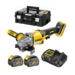DeWalt DCG414T2-QW 54V Li-Ionen XR FLEXVOLT Bürstenloser Akku-Winkelschleifer mit 2x 6Ah Akkus, Ladegerät und Koffer