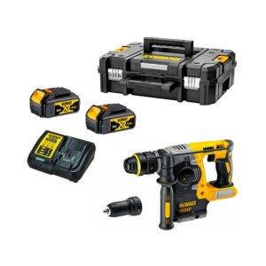 DeWalt DCH274M2T-QW 18V XR SDS+ Bohrhammer mit Schnellspannfutter, mit 2x 4 Ah Batterien, Ladegerät und Koffer