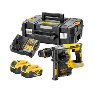 DeWalt DCH274P2T-QW 18V XR SDS+ Bohrhammer mit Schnellspannfutter, mit 2x 5 Ah Akkus, Ladegerät und Koffer