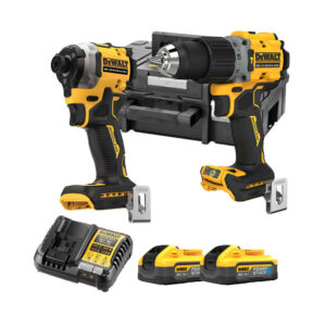 DeWalt DCK2050H2T-QW 18V Doppelpack Elektrowerkzeug Set DCD805N + DCF850N mit 2x POWERSTACK 5Ah Akkus, Ladegerät und Koffer