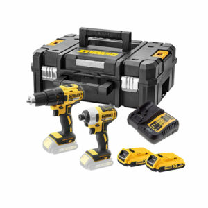 DeWalt DCK2059D2T-QW 18V XR Li-ion bürstenloser Doppeltsatz/ Twin Kit DCD777 Akku- Bohrschrauber und DCF787 Akku-Schlagschrauber mit 2 x 2Ah Batterien und Ladegerät