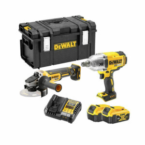 DeWalt DCK2691P2-QW DCF899 und DCG405 18V Doppelpack Bürstenloser Elektrowerkzeuge Set mit 2x 5Ah Akkus, Ladegerät und DeWalt Koffer DS300