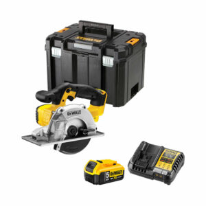 DeWalt DCS373P1-XJ 18V Akku-Metallkreissäge mit 1x 5 Ah Akku, Ladegerät und Koffer