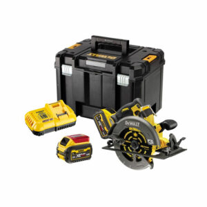 DeWalt DCS578T2-QW 54V XR FLEXVOLT Akku-Handkreissäge (190 mm / bürstenlos) mit 2x 6Ah Akkus, Ladegerät und Koffer