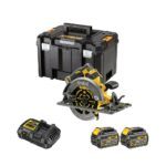 DeWalt DCS579T2-QW 54V XR FLEXVOLT Bürstenloser Akku-Handkreissäge mit 2x 6Ah Akkus, Ladegerät und Koffer