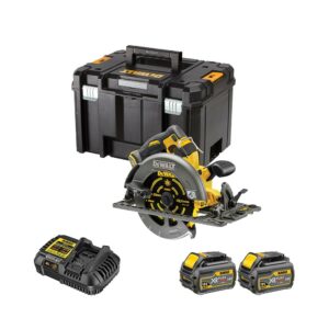 DeWalt DCS579T2-QW 54V XR FLEXVOLT Bürstenloser Akku-Handkreissäge mit 2x 6Ah Akkus, Ladegerät und Koffer