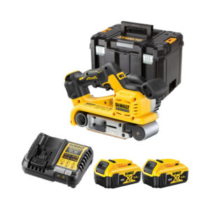 DeWalt DCW220P2-QW 18V Akku-Bandschleifer mit 2x 5Ah Akkus, Ladegerät und Koffer