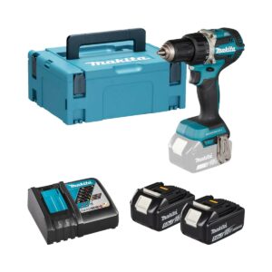 Makita DDF484RTJ 18V Akku-Bohrschrauber LXT mit 2x 5 Ah Akkus, Ladegerät und Koffer