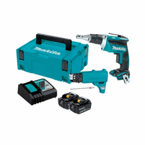 Makita DFS452TJX2 18V Akku-Schrauber Trockenbau Bürstenlos mit 2x 5Ah Akkus, Ladegerät und Koffer