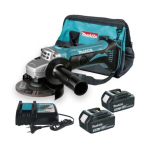 Makita DGA452RFJ 18V Akku-Winkelschleifer LXT 115 mm mit 2x 3Ah Akkus, Ladegerät und Makita Bag