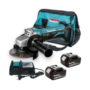 Makita DGA452RMJ 18V Akku-Winkelschleifer LXT 115 mm mit 2x 4Ah Akkus, Ladegerät und Makita Bag