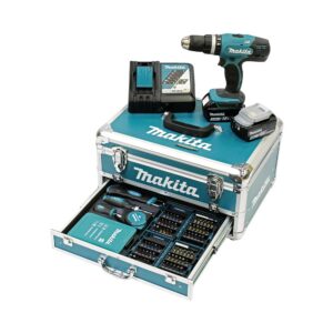 Makita DHP453RFX2 18V 2-Gang schnurloser Akku-LXT-Kombibohrer mit 2x 3 Ah Akkus, Ladegerät, Zubehörset und Koffer