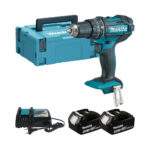 Makita DHP482RFJ 18V LXT Akku-Schlagbohrschrauber 2x 3Ah Batterien, Ladegerät und Makpac-Koffer