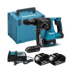 Makita DHR243RTJ 18V Bürstenloser 3-Modus SDS+ Drehbohrhammer 24 mm  mit Schnellwechselfutter mit 2x 5Ah Akkus, Ladegerät und Koffer