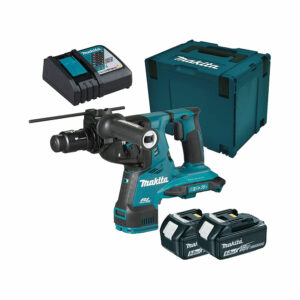 Makita DHR281RTJ 2x 18V Bürstenloser Akku-Kombihammer mit 2x 5Ah Akkus, Ladegerät und MAKPAC Koffer Gr.4