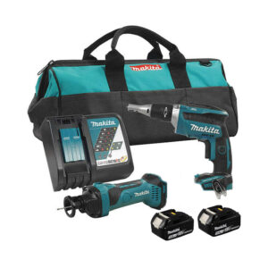 Makita DLX2089T DFS452Z + DCO180Z Doppelpack Elektrowerkzeug Set mit 2x 5 Ah Akkus, Ladegerät und Makita Bag