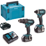 Makita DLX2131JX1 2 Maschinen Akku-Kit 18V DHP482 Akku-Schlagbohrschrauber und DTD152 Akku-Schlagschrauber mit Ladegerät and MakpacKoffer Typ 3 x 3.0Ah Batterien