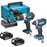 Makita DLX2145TJ 18V Akku- Doppelt- Kit mit DHP458 Akku-Schlagbohrschrauber und DTD152 Akku-Schlagschrauber mit 2x 5.0Ah Batterien, Ladegerät und Koffer