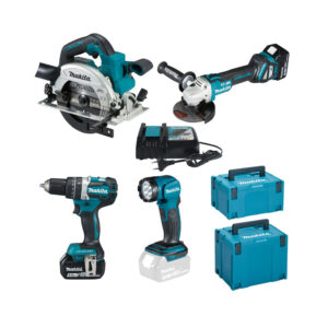 Makita DLX4154TJ 18V Akku-Spezialset LXT, mit 2x 5Ah Akkus, Ladegerät und 2x Koffer
