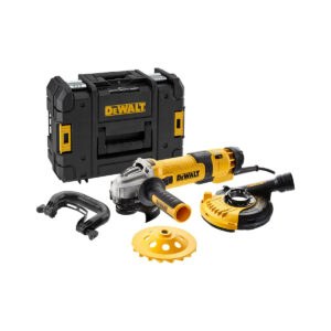 DeWalt Beton-Oberflächenset: 1.500 Watt / 125mm Winkelschleifer mit Drehzahlelektronik inklusive Staubhaube und Diamant-Topfscheibe