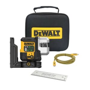 DeWalt Kompakter Multilinienlaser 3x180° mit integriertem Li-Ionen-Akku und USB-C Anschluss, grüne Laserlinie