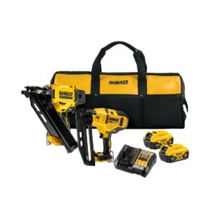 DeWalt 18V Doppelpack Eletrowerkzeugset mit 2x 5Ah Akkus, Ladegerät und Tasche