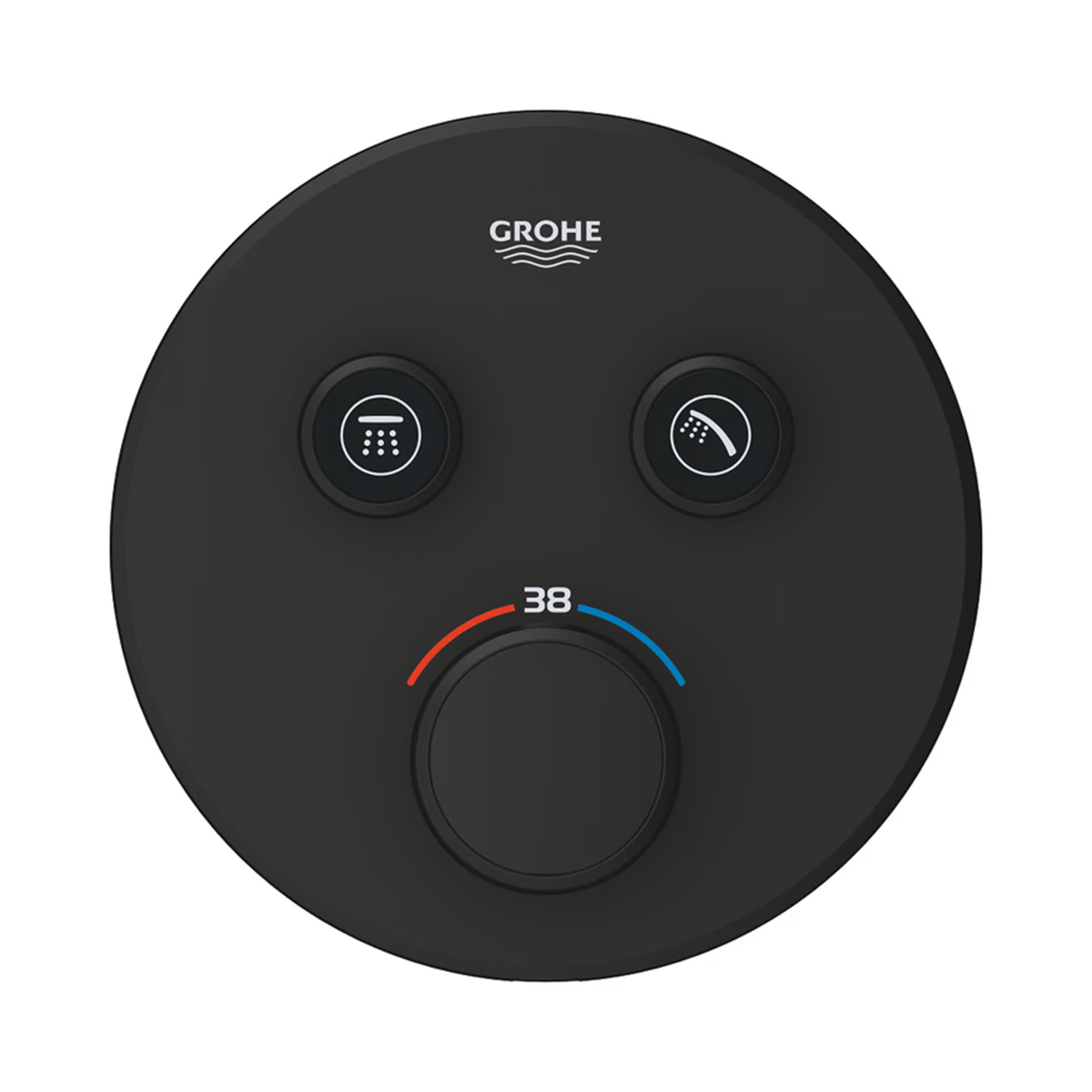 SmartControl Bedienelement mit zwei Absperrventilen und runder Metallrosette