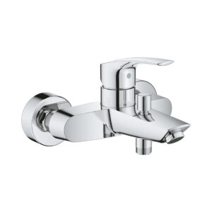 GROHE Eurosmart 33300003 Einhand-Wannenbatterie mit 35 mm Keramikkartusche, 150 mm Stichmaß und Rückflussverhinderer.