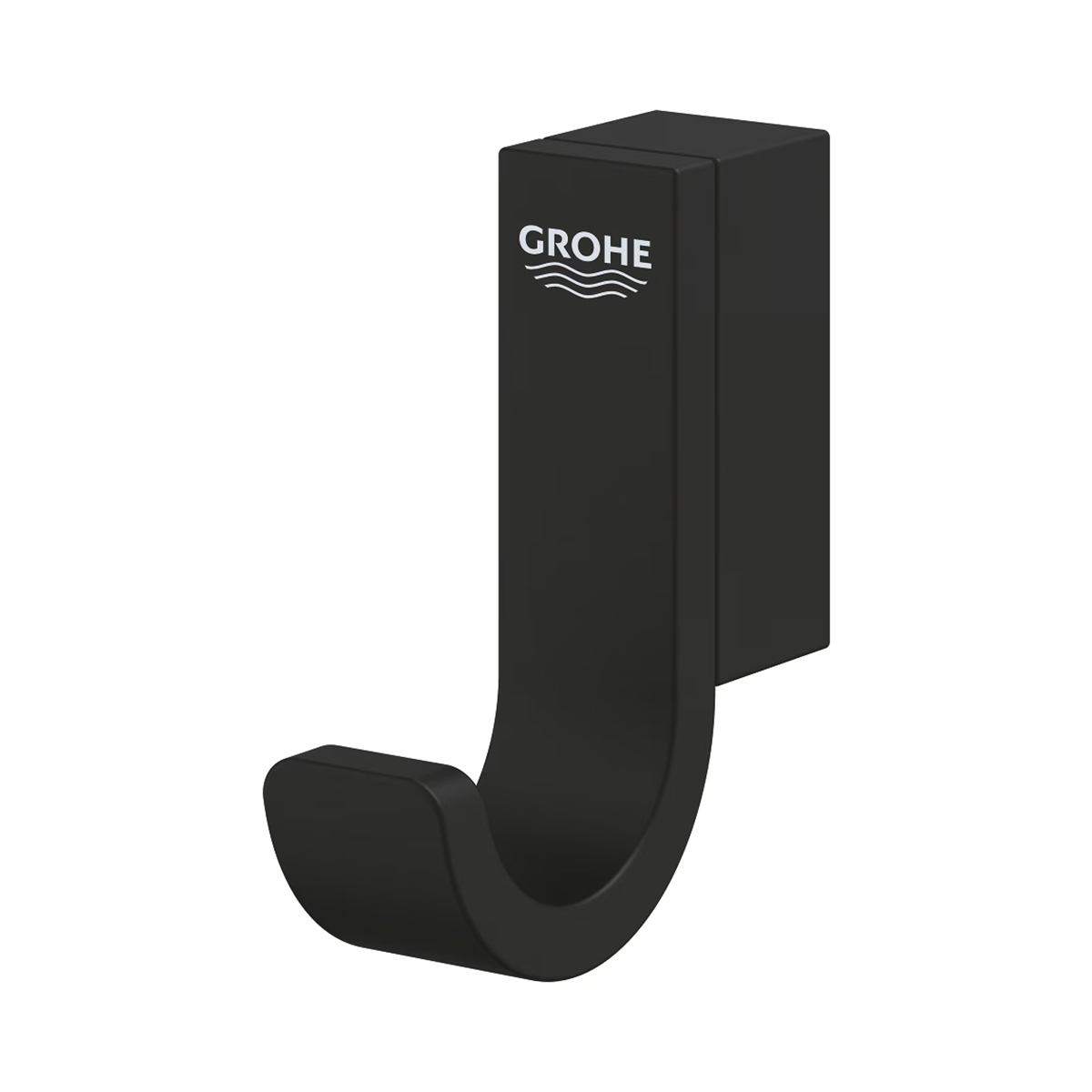 Einzelner GROHE Wandhaken mit verdeckter Befestigung in Schwarz