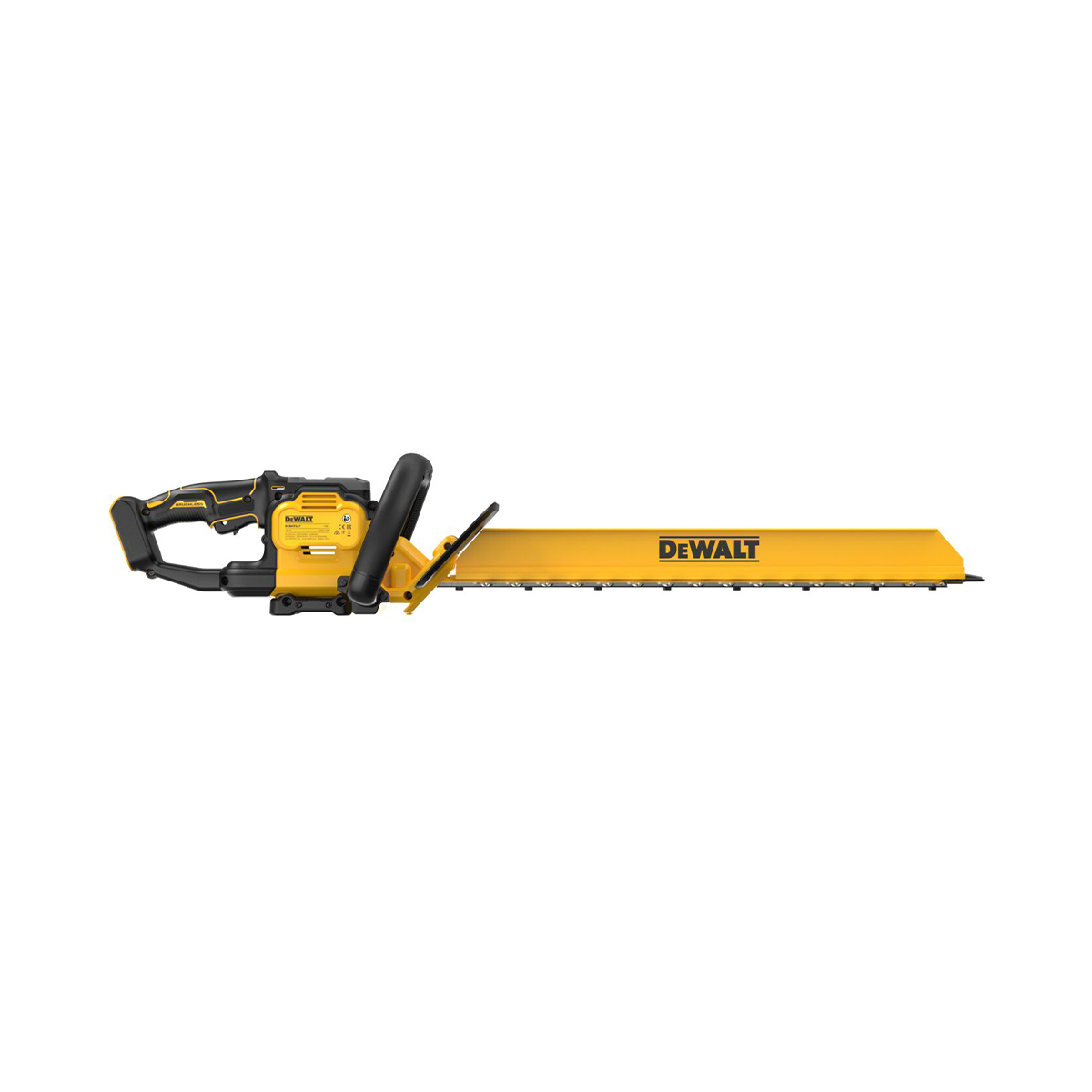18V XR Akku-Heckenschere mit Brushless-Motor, 60 cm Schwert und 25 mm Schnittkapazität für professionelle Grünpflege.