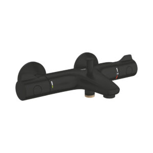 GROHE Grohtherm 800 Thermostat-Wannenbatterie 1/2 Zoll Matt Black Wandmontage Vorderansicht