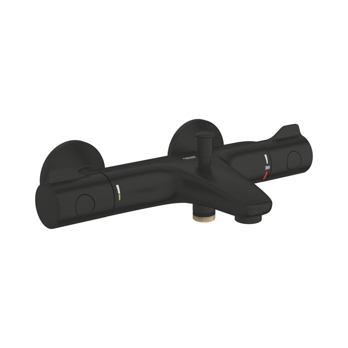 GROHE Grohtherm 800 Thermostat-Wannenbatterie 1/2 Zoll Matt Black Wandmontage Vorderansicht