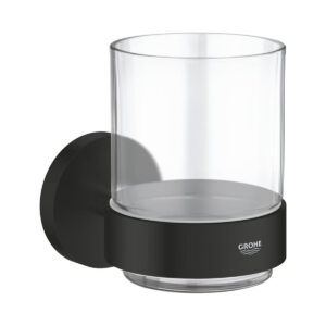 GROHE Essentials 1022562430 Glas mit Halter in Matt Black zur Wandmontage