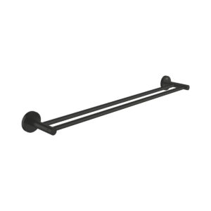 GROHE Essentials 1024732430 Doppel-Badetuchhalter in Matt Black zur Wandmontage
