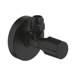 GROHE Eckventil 22074KF0 Matt Black mit Rosette Vorderansicht